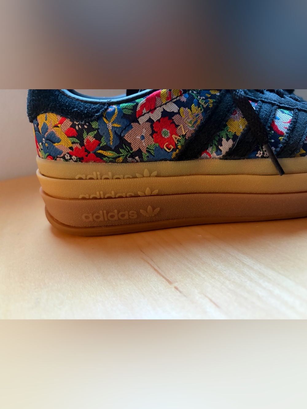 adidas x Liberty London Gazelle Bold Floral Platform Sneakers 5.5 (fits size 6) - Picture 2 of 6
